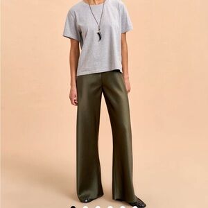 La Ligne Colby Pant - Satin olive pant